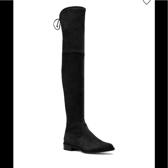 Stuart Weitzman Black Suede Lowland Over the Knee Boots - Picture 2 of 12